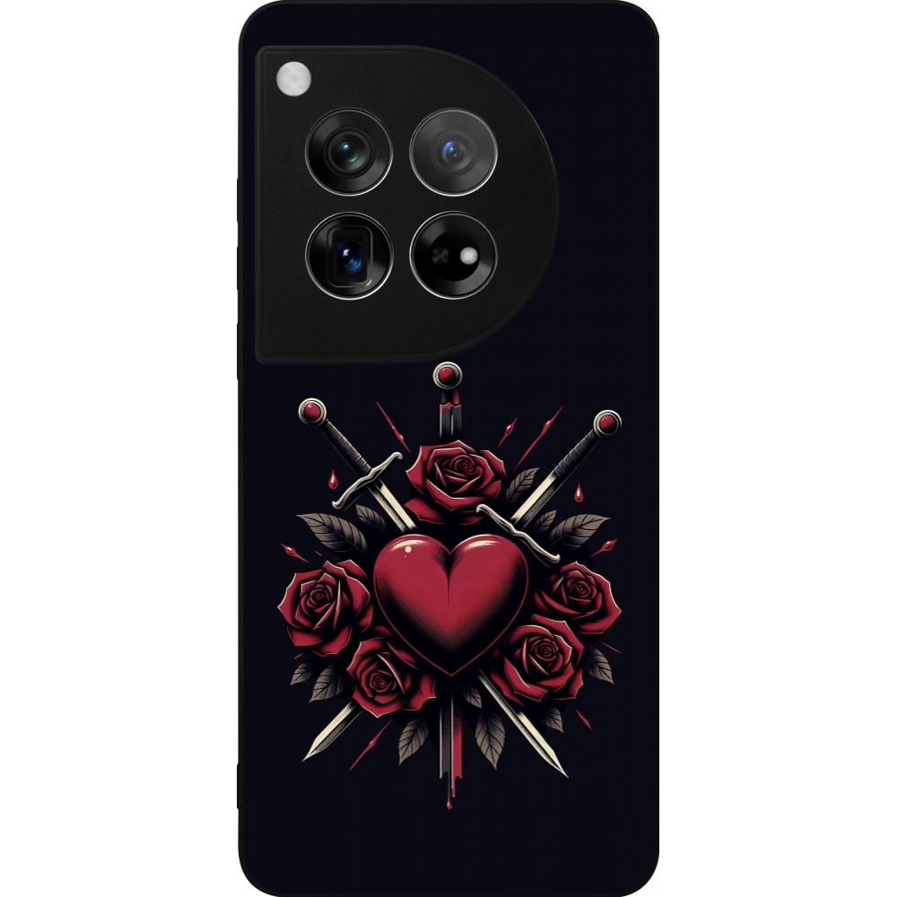 OnePlus 12 Case Hülle - Silikon schwarz Valentine 2024 gothic love