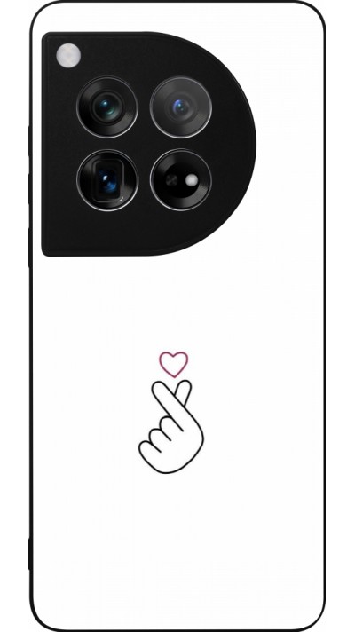 Coque OnePlus 12 - Silicone rigide noir Valentine 2024 heat by Millennials