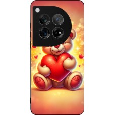 OnePlus 12 Case Hülle - Silikon schwarz Valentin 2024 Teddy Liebe