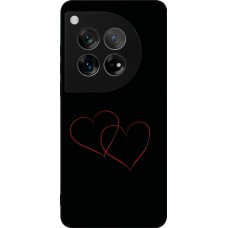 OnePlus 12 Case Hülle - Silikon schwarz Valentine 2023 attached heart