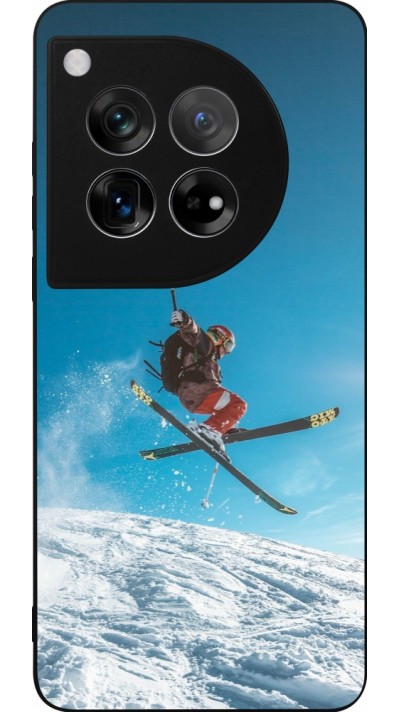 Coque OnePlus 12 - Silicone rigide noir Winter 22 Ski Jump