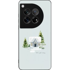 Coque OnePlus 12 - Silicone rigide noir Winter 25 Cosy House