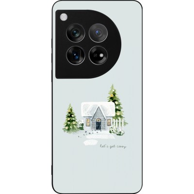 Coque OnePlus 12 - Silicone rigide noir Winter 25 Cosy House