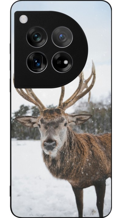 OnePlus 12 Case Hülle - Silikon schwarz Winter 25 Winter reindeer