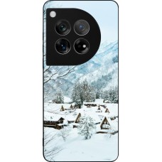 OnePlus 12 Case Hülle - Silikon schwarz Winter 25 Winter snowy landscape