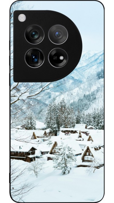 OnePlus 12 Case Hülle - Silikon schwarz Winter 25 Winter snowy landscape