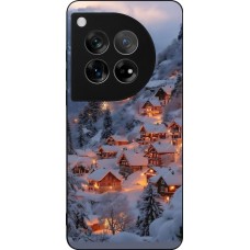 OnePlus 12 Case Hülle - Silikon schwarz Winter 25 Winter snowy village
