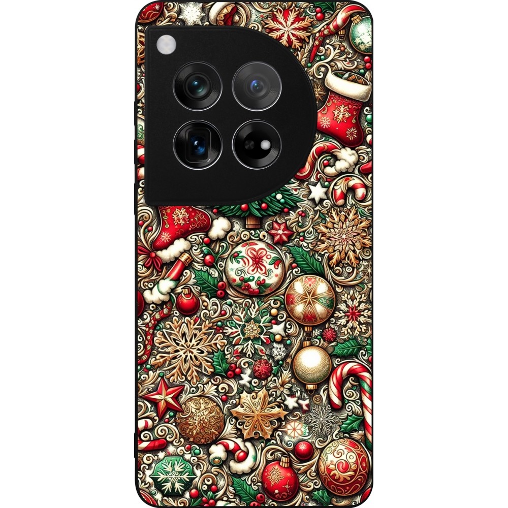 OnePlus 12 Case Hülle - Silikon schwarz Weihnachten 2023 Mikromuster