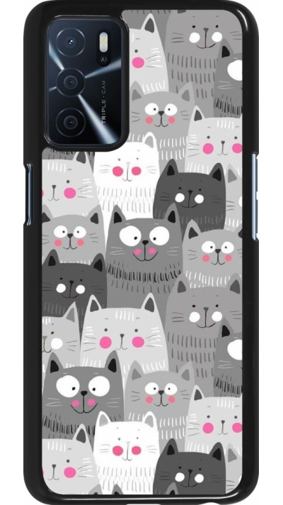 Coque Oppo A16s - Chats gris troupeau