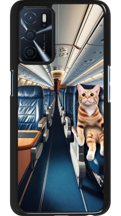 Coque OPPO A16s - Chat dans un avion