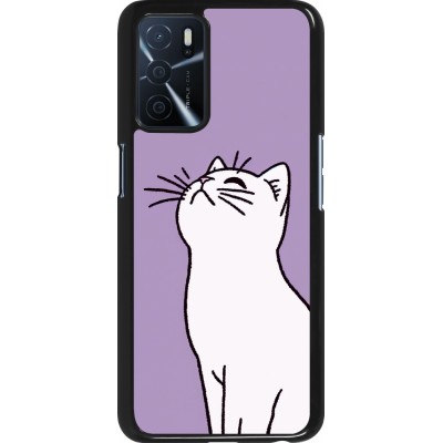 Coque OPPO A16s - Chat sur fond violet