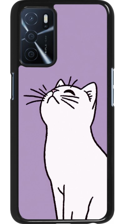 Coque OPPO A16s - Chat sur fond violet