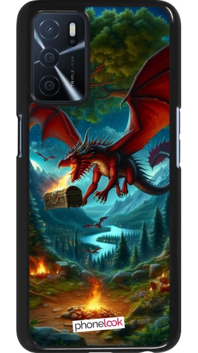 Coque OPPO A16s - Dragon Volant Forêt Trésor