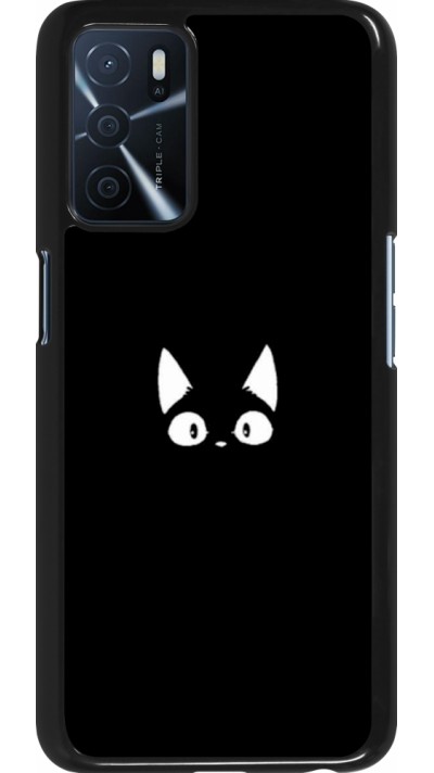Coque Oppo A16s - Funny cat on black