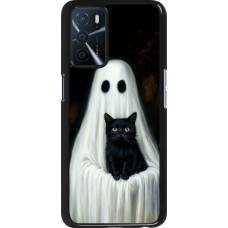 Coque OPPO A16s - Halloween 2025 Ghost with black cat