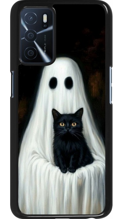 Coque OPPO A16s - Halloween 2025 Ghost with black cat