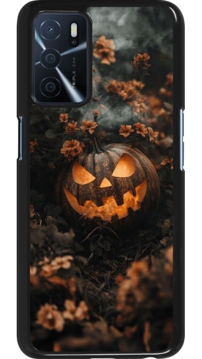 Coque OPPO A16s - Halloween 2025 Pumpkin with flowers