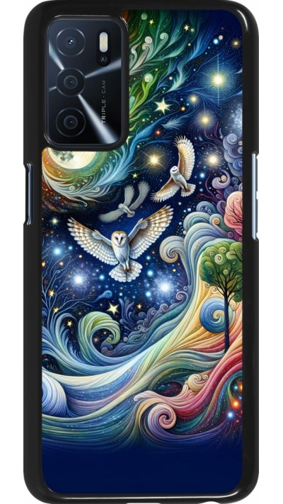 Coque OPPO A16s - hibou volant floral