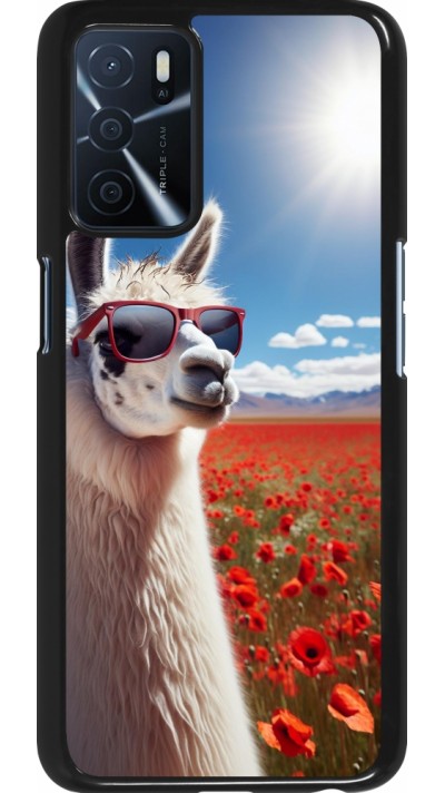 Coque OPPO A16s - Lama Chic en Coquelicot