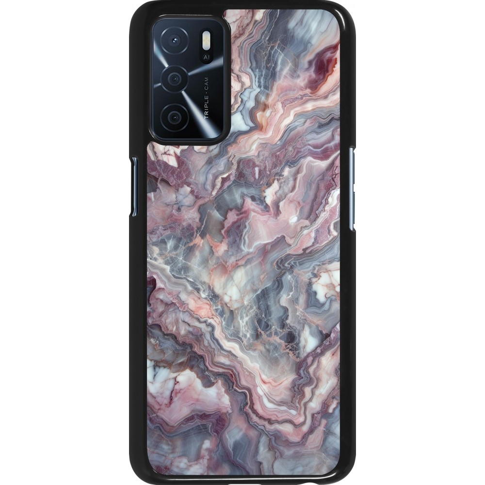 OPPO A16s Case Hülle - Violetter silberner Marmor