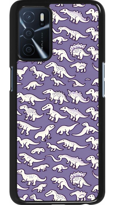OPPO A16s Case Hülle - Mini-Dino-Muster violett
