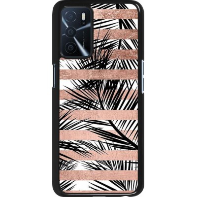 Oppo A16s Case Hülle - Palm trees gold stripes