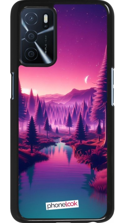 Coque OPPO A16s - Paysage Violet-Rose