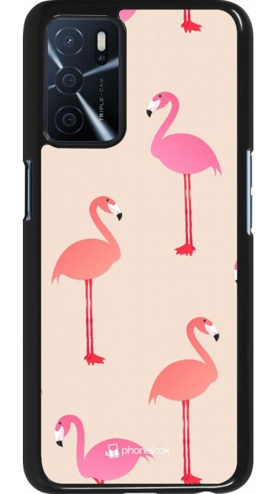 Coque Oppo A16s - Pink Flamingos Pattern