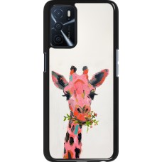 OPPO A16s Case Hülle - Pink Girafe Paint
