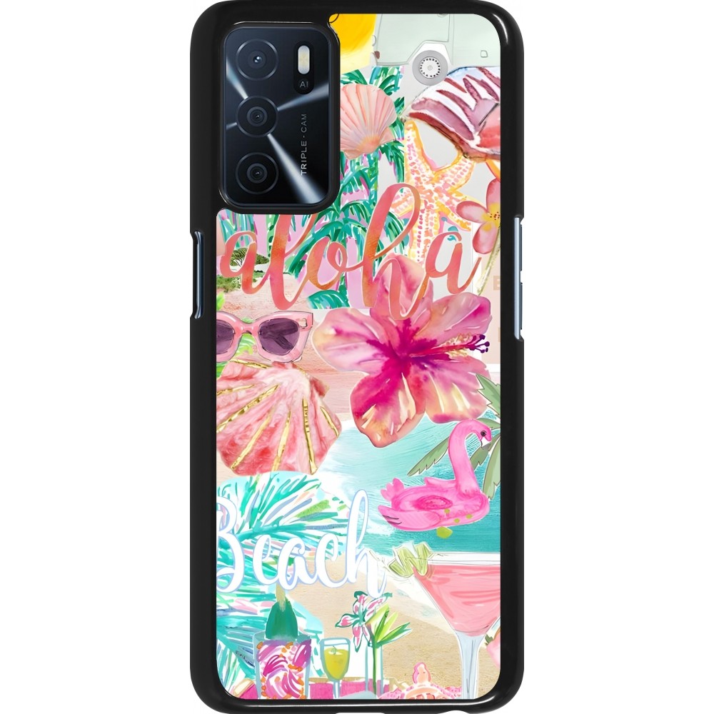 OPPO A16s Case Hülle - Preppy Collage Aloha