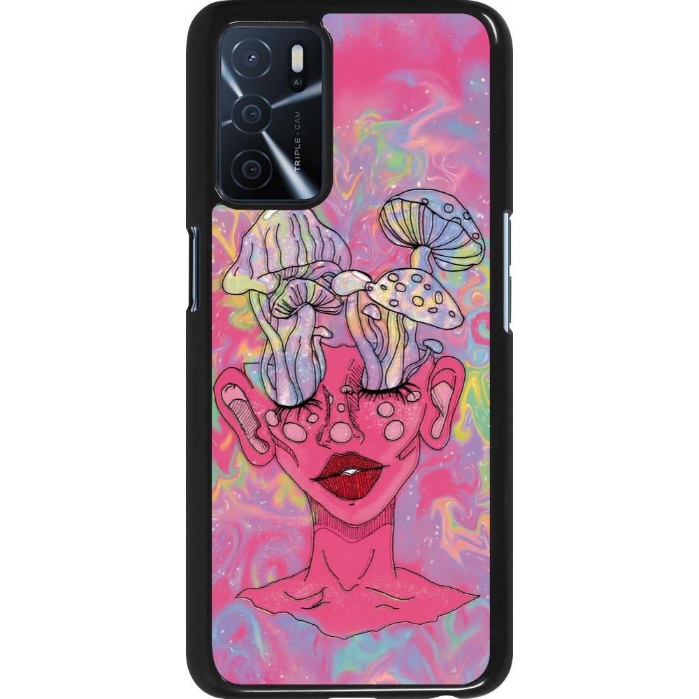 OPPO A16s Case Hülle - Psychedelic pink mushroom