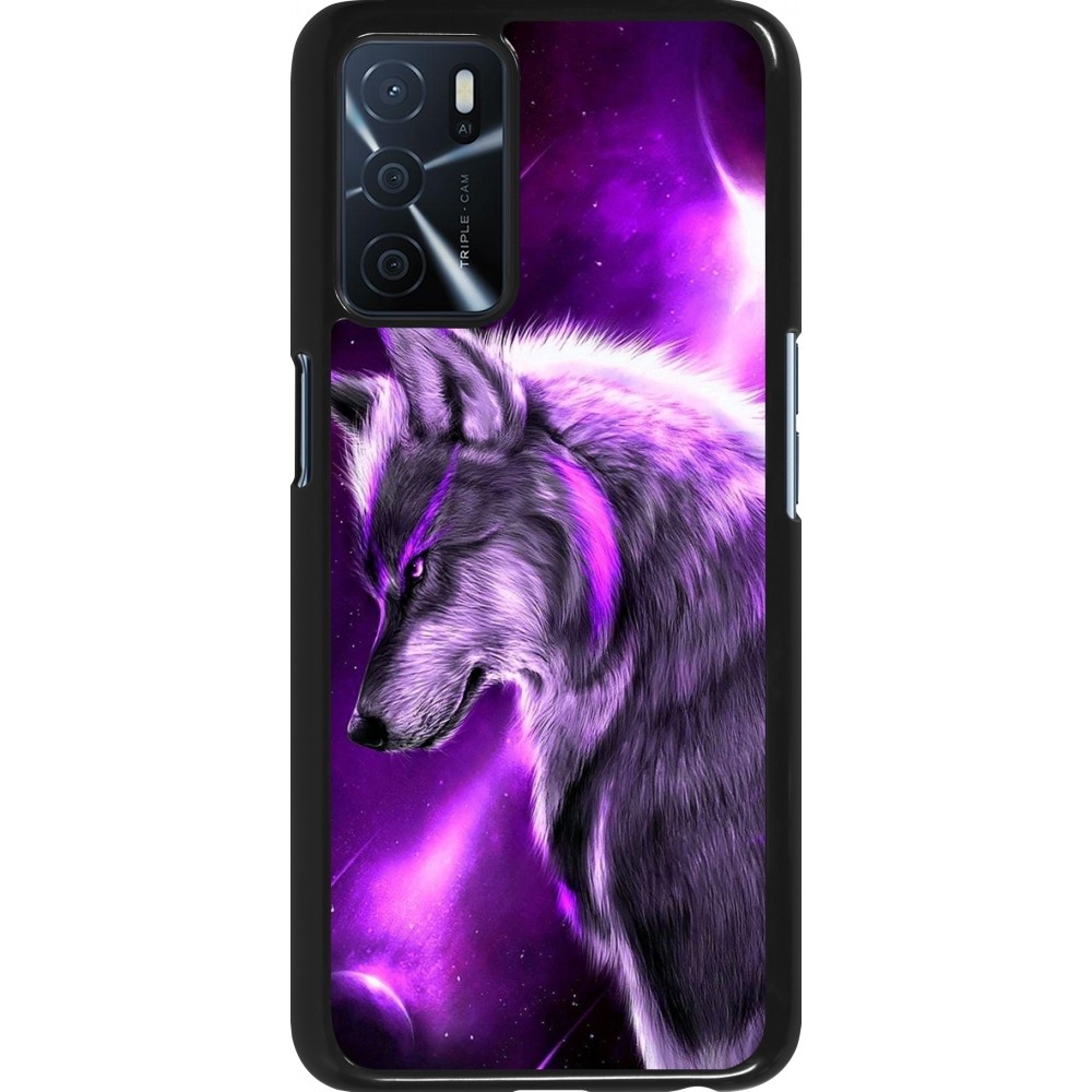 Oppo A16s Case Hülle - Purple Sky Wolf