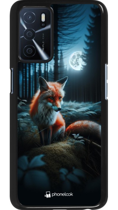 Coque OPPO A16s - Renard lune forêt