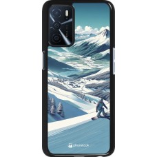 OPPO A16s Case Hülle - Snowboarder Berg