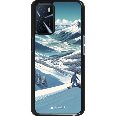 OPPO A16s Case Hülle - Snowboarder Berg