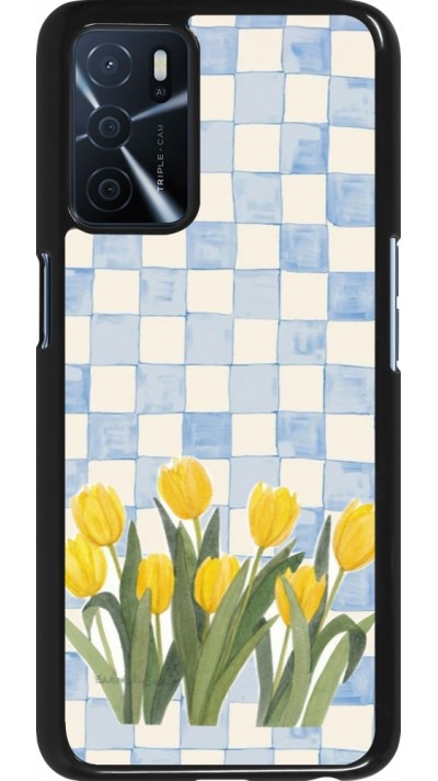 Coque OPPO A16s - Blue vichy tulips 2026