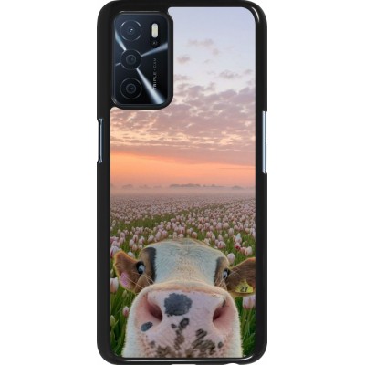 Coque OPPO A16s - Cow with tulips Spring 2026