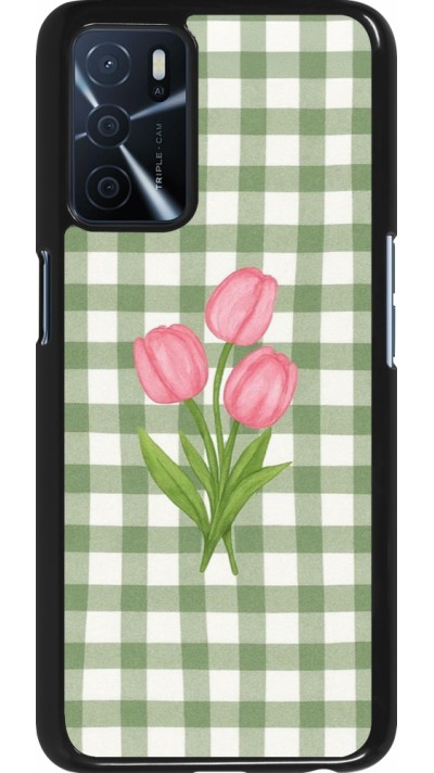Coque OPPO A16s - Green vichy tulips 2026