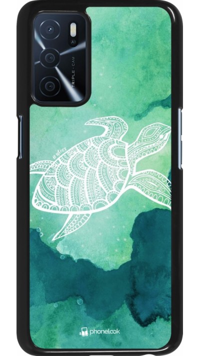 Oppo A16s Case Hülle - Turtle Aztec Watercolor