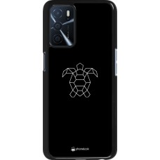 Oppo A16s Case Hülle - Turtles lines on black