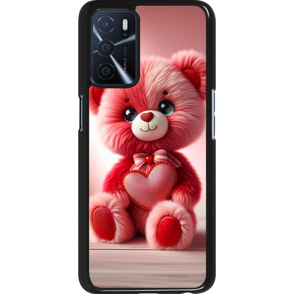 OPPO A16s Case Hülle - Valentin 2024 Rosaroter Teddybär