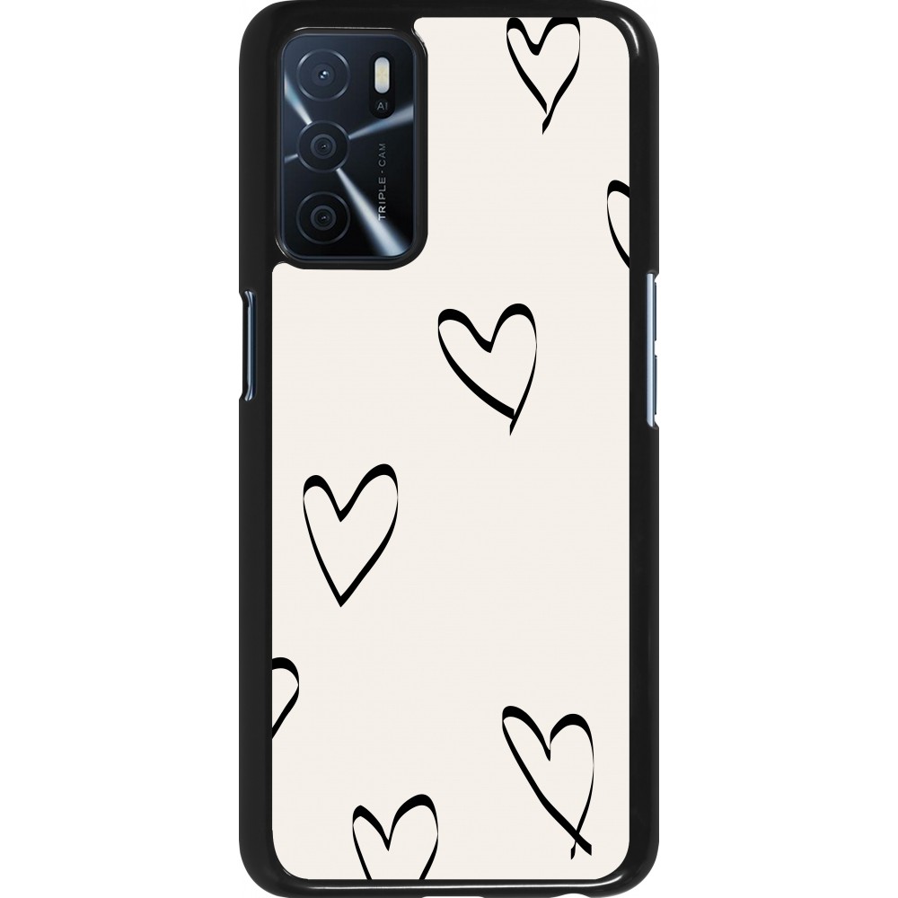 Oppo A16s Case Hülle - Valentine 2023 minimalist hearts