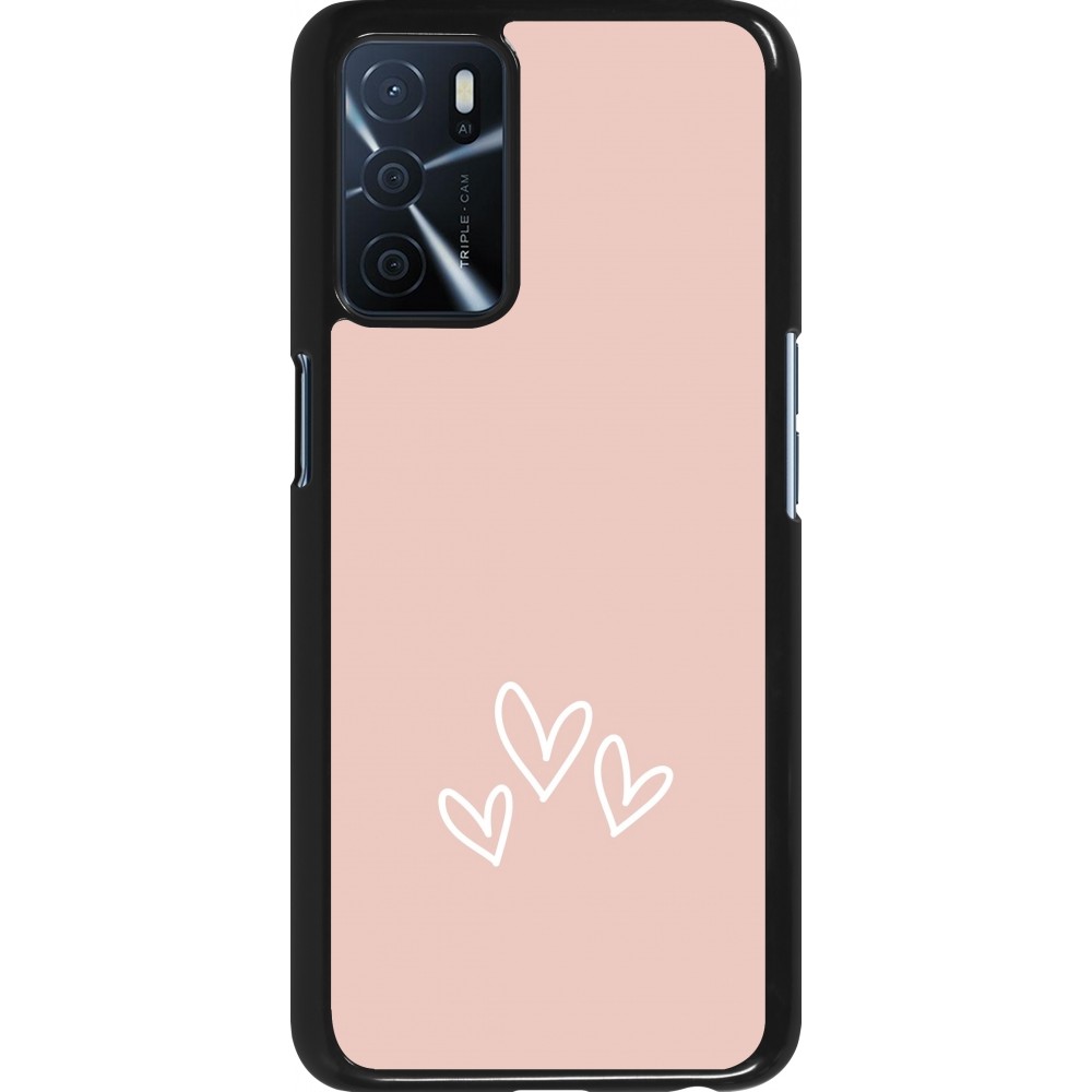 Coque Oppo A16s - Valentine 2023 three minimalist hearts