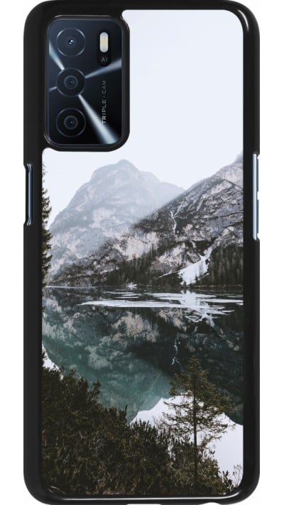 Coque Oppo A16s - Winter 22 snowy mountain and lake