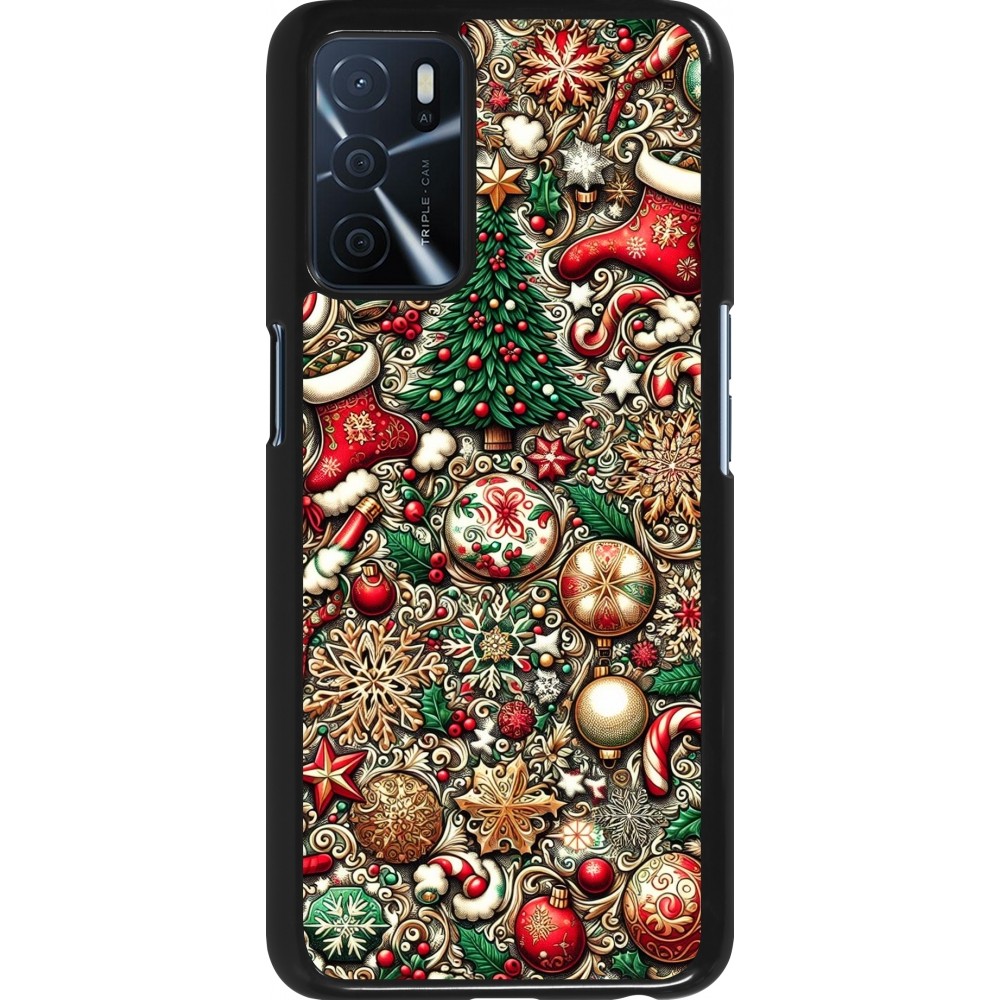 OPPO A16s Case Hülle - Weihnachten 2023 Mikromuster