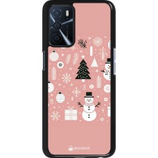 Coque OPPO A16s - Noël 2024 Rose Snowman Christmas