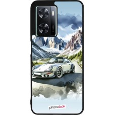 OPPO A57 5G Case Hülle - Silikon schwarz Porsche 911 Berg Aquarell