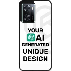 Coque OPPO A57 5G - Silicone rigide noir Unique au monde générée par intelligence artificielle (AI) avec vos idées