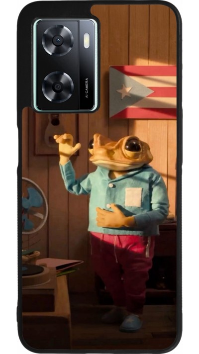 OPPO A57 5G Case Hülle - Silikon schwarz Dancing frog DTMF