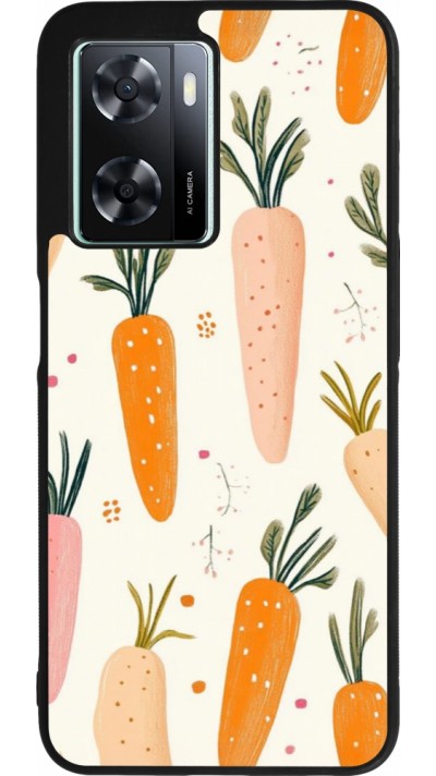 Coque OPPO A57 5G - Silicone rigide noir Easter 2026 Illustration carrots